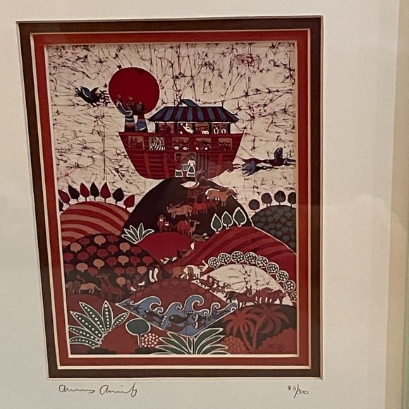 Amos Amit 1984 Noah's Ark Framed Picture - Picture 3 of 11